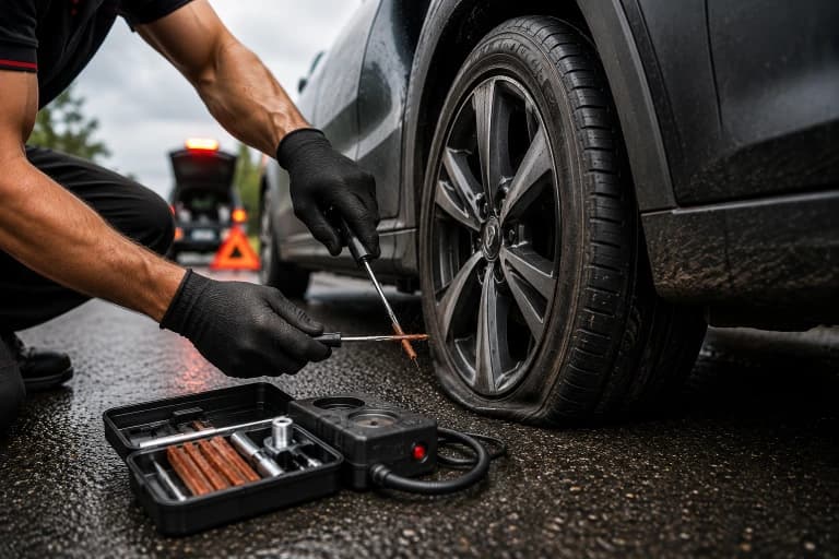 Emergency flat tire repair roadside near me